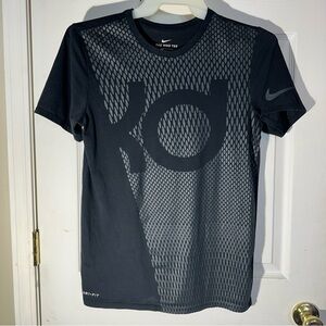 Mens Small Nike Dri Fit KD Kevin Durant Black Textured Short Sleeve Shirt 917391